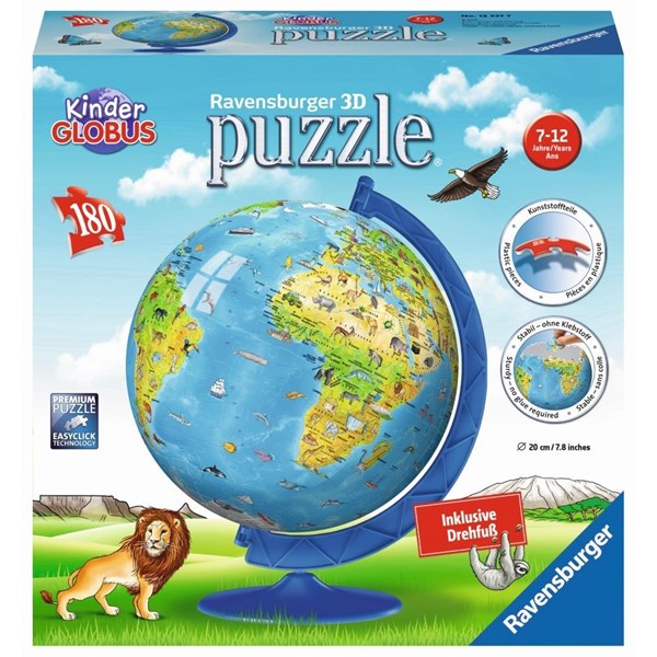 Ravensburger (12337) - "Globe in deutscher Sprache" - 180 Teile Puzzle