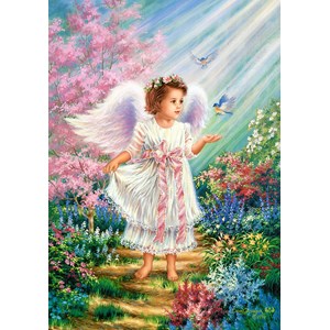 Castorland (B-52837) - "Engel mit kleinen Vögeln" - 500 Teile Puzzle