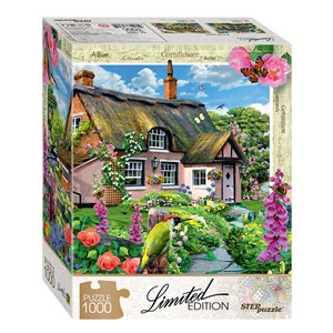 Step Puzzle (79805) - "Englisches Cottage mit Blütenpracht" - 1000 Teile Puzzle