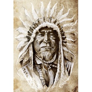 Grafika (00650) - "Indianerhäuptling" - 1000 Teile Puzzle