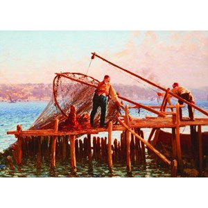 Gold Puzzle (60829) - Fausto Zonaro: "Fishermen Bringing in the Catch" - 1000 Teile Puzzle