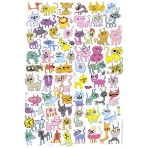 Heye (70169-29482) - Jon Burgerman: "Kritzelkatzen" - 150 Teile Puzzle