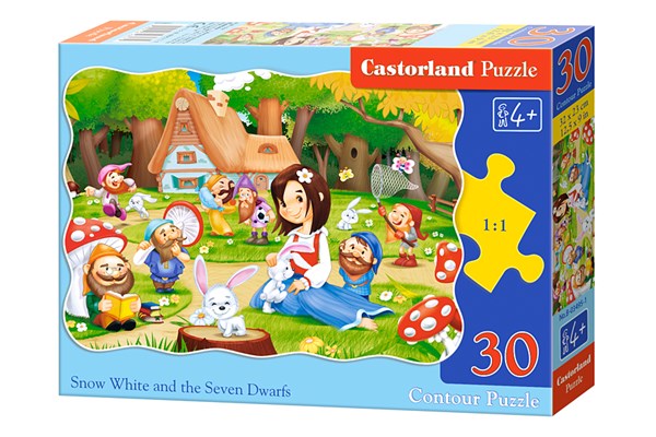 Castorland (B-03495) - "Schneewittchen und die Sieben Zwerge beim Spielen" - 30 Teile Puzzle