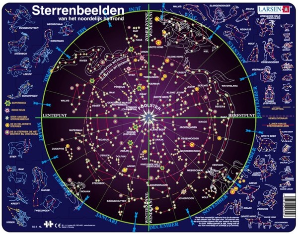 Larsen (SS2-NL) - "Sternbilder - NL" - 70 Teile Puzzle