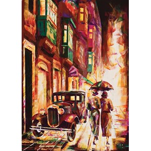 Art Puzzle (4426) - "Gasse im Mondlicht" - 1000 Teile Puzzle
