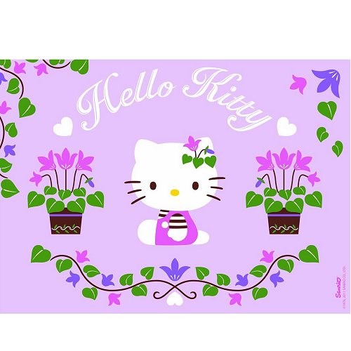 Nathan (86695) - "Hello Kitty im Garten" - 100 Teile Puzzle