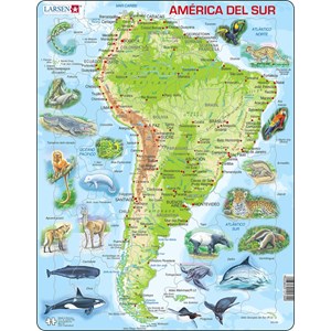 Larsen (A25-ES) - "Südamerika (auf Spanisch)" - 65 Teile Puzzle