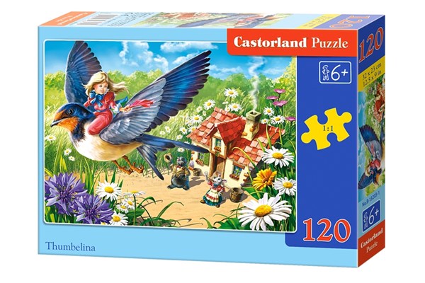 Castorland (B-13203) - "Däumeline - Flug auf dem Vogel" - 120 Teile Puzzle