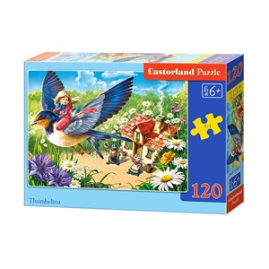 Castorland (B-13203) - "Däumeline - Flug auf dem Vogel" - 120 Teile Puzzle
