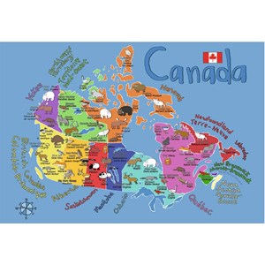 Ravensburger (05431) - "Canada Map" - 24 Teile Puzzle