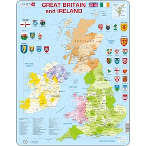 Larsen (K18-GB) - "Great Britain and Ireland (auf Englisch)" - 48 Teile Puzzle