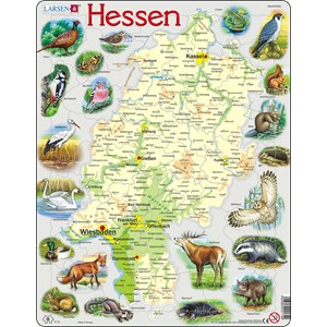 Larsen (K74) - "Bundesland Hessen physisch" - 68 Teile Puzzle