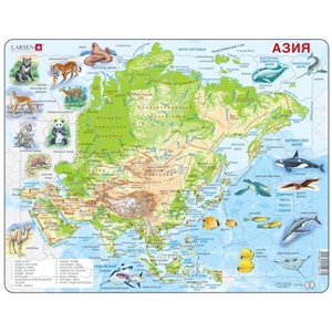 Larsen (A30-RU) - "Asien (auf Russisch)" - 63 Teile Puzzle