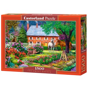 Castorland (C-151523) - "Pferde im Garten" - 1500 Teile Puzzle