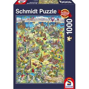 Schmidt Spiele (58330) - "Illustrierte Deutschlandkarte" - 1000 Teile Puzzle