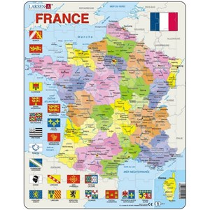 Larsen (A5-FR) - "Politische Karte, Frankreich - FR" - 70 Teile Puzzle