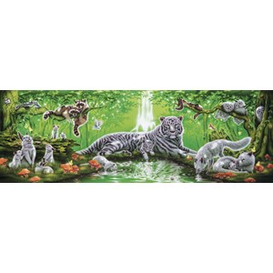 Step Puzzle (79405) - "Tiere vor dem Wasserfall" - 1000 Teile Puzzle