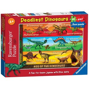 Ravensburger (05393) - "Deadliest Dinosaurs" - 60 Teile Puzzle