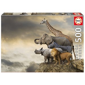 Educa (16737) - "Tiere auf dem Rand einer Klippe" - 500 Teile Puzzle