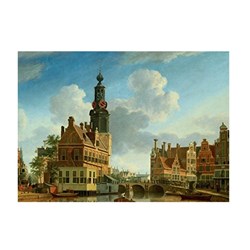 Jumbo (18347) - "Münzturm von Amsterdam - früher und heute" - 500 Teile Puzzle