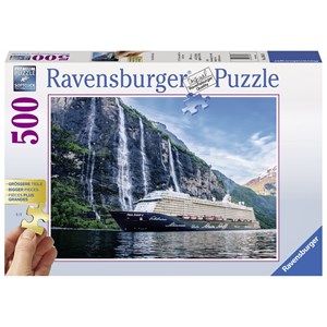Ravensburger (13647) - "Mein Schiff 4 im Fjord" - 500 Teile Puzzle