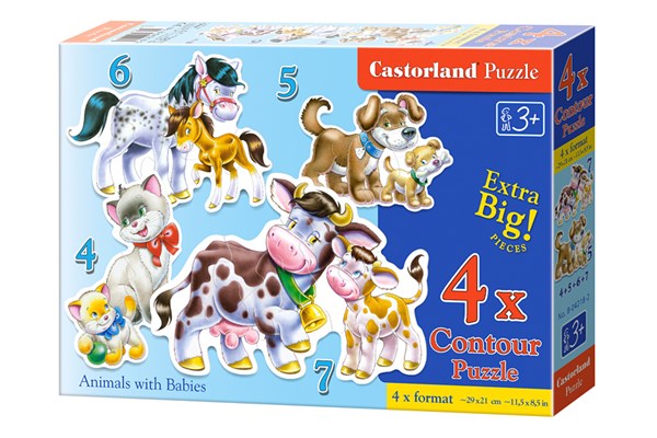 Castorland (B-04218) - "Tierfamilien" - 4 5 6 7 Teile Puzzle