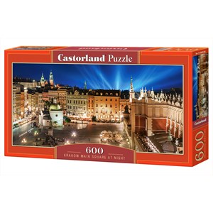 Castorland (B-060306) - "Hauptmarkt von Krakau bei Nacht" - 600 Teile Puzzle