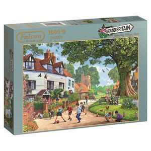 Falcon (11144) - "Spielende Kinder im Dorf" - 1000 Teile Puzzle