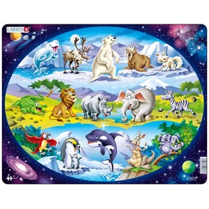 Larsen (NM6) - "Tierische Weltreise" - 15 Teile Puzzle