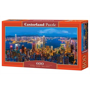 Castorland (B-060290) - "Hong Kong bei Dämmerung" - 600 Teile Puzzle