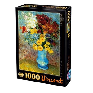D-Toys (66916-VG02) - Vincent van Gogh: "Blumen in blauer Vase" - 1000 Teile Puzzle