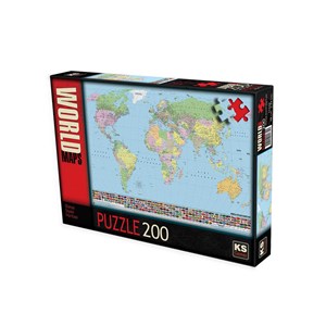 KS Games (11332) - "Weltkarte (auf Türkisch)" - 200 Teile Puzzle