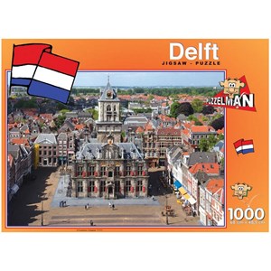 PuzzelMan (425) - "Pays Bas, Delft, Hôtel de ville" - 1000 Teile Puzzle