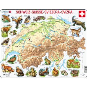 Larsen (K51) - "Schweiz physisch" - 75 Teile Puzzle