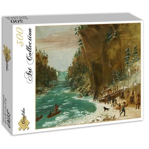 Grafika (02226) - George Catlin: "The Expedition Encamped below the Falls of Niagara. January 20, 1679, 1847-1848" - 300 Teile Puzzle