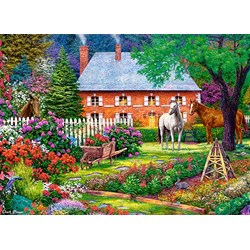 Castorland (B-030217) - "Pferde im Vorgarten" - 300 Teile Puzzle