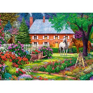 Castorland (B-030217) - "Pferde im Vorgarten" - 300 Teile Puzzle