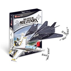 Cubic Fun (P629H) - "F-117 Nightawk & F/A-18 Hornet Düsenflugzeug 27" - 13 27 Teile Puzzle