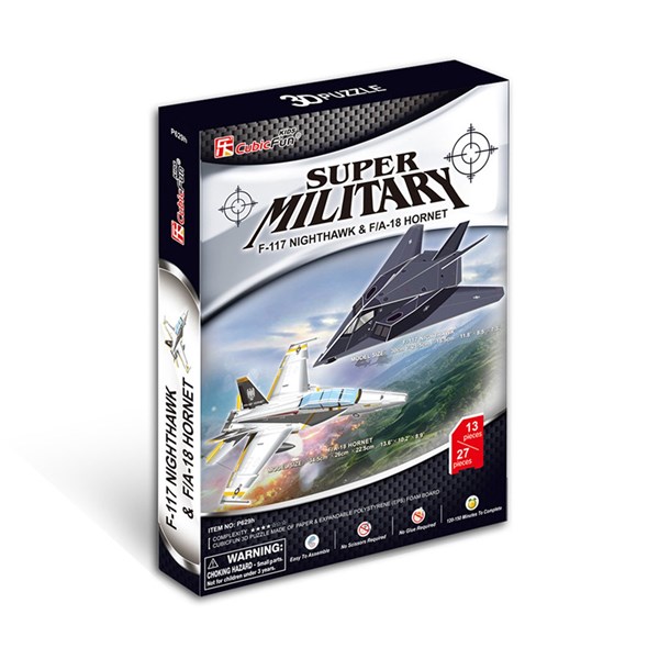 Cubic Fun (P629H) - "F-117 Nightawk & F/A-18 Hornet Düsenflugzeug 27" - 13 27 Teile Puzzle