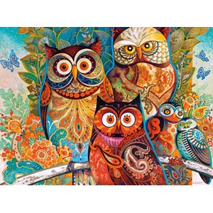 Castorland (C-200535) - David Galchutt: "Phantasievolle Eulen" - 2000 Teile Puzzle