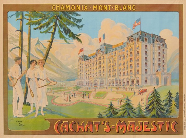 Grafika (00576) - "Affiche Cachat's Majestic, Chamonix, 1910" - 2000 Teile Puzzle