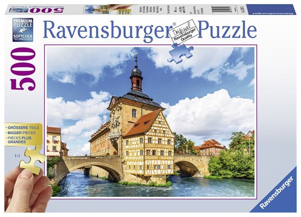 Ravensburger (13651) - "Altes Rathaus in Bamberg" - 500 Teile Puzzle