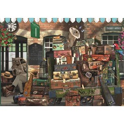 Falcon (11118) - "Geduldiges Warten am Bahnsteig" - 500 Teile Puzzle