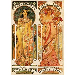D-Toys (66930-MU05) - Alphonse Mucha: "Moet and Chandon, Cremant Imperial" - 1000 Teile Puzzle