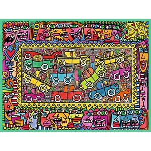 Ravensburger (16356) - James Rizzi: "We are on our way to your party" - 1500 Teile Puzzle