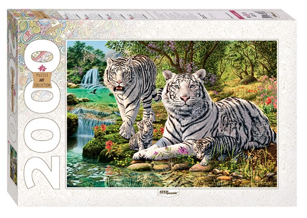 Step Puzzle (84034) - "Entspannte Tiger" - 2000 Teile Puzzle