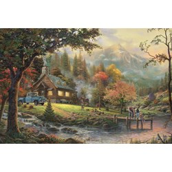 Schmidt Spiele (58465) - Thomas Kinkade: "Idylle am Fluss" - 500 Teile Puzzle