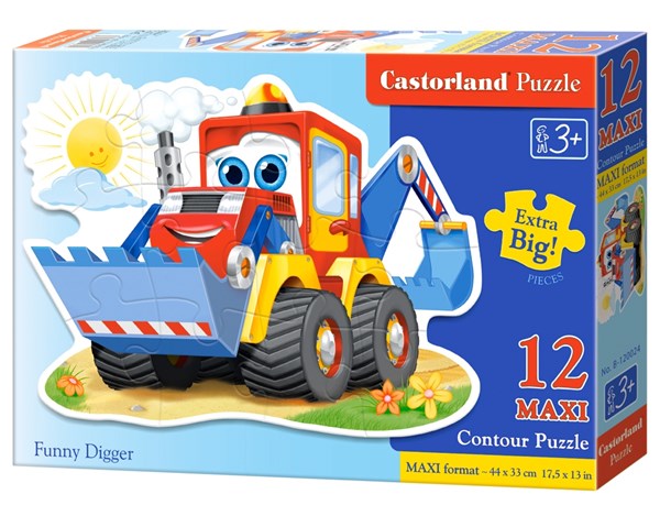Castorland (B-120024) - "Fröhlicher Bagger" - 12 Teile Puzzle