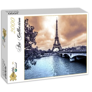 Grafika (01197) - "Der Eiffelturm an einem regnerischen Wintertag" - 2000 Teile Puzzle