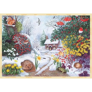 Falcon (11094) - Anne Searle: "Hütte in der Winterlandschaft" - 500 Teile Puzzle